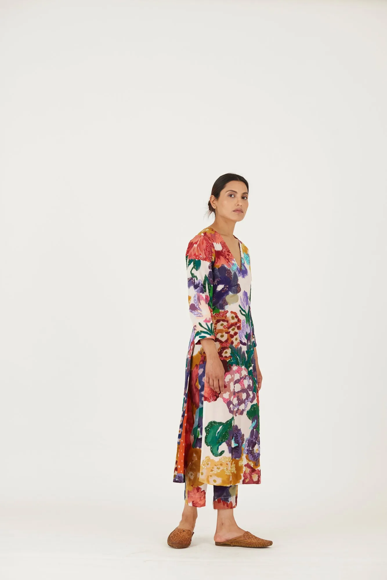 New Season Fall 24/Summer 25-Coord Set-Crepe-Embroidered -Farah White-YAMLS08-Fashion Edit Yam