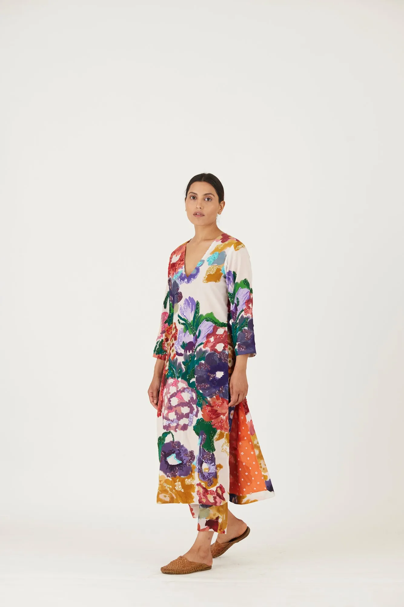 New Season Fall 24/Summer 25-Coord Set-Crepe-Embroidered -Farah White-YAMLS08-Fashion Edit Yam