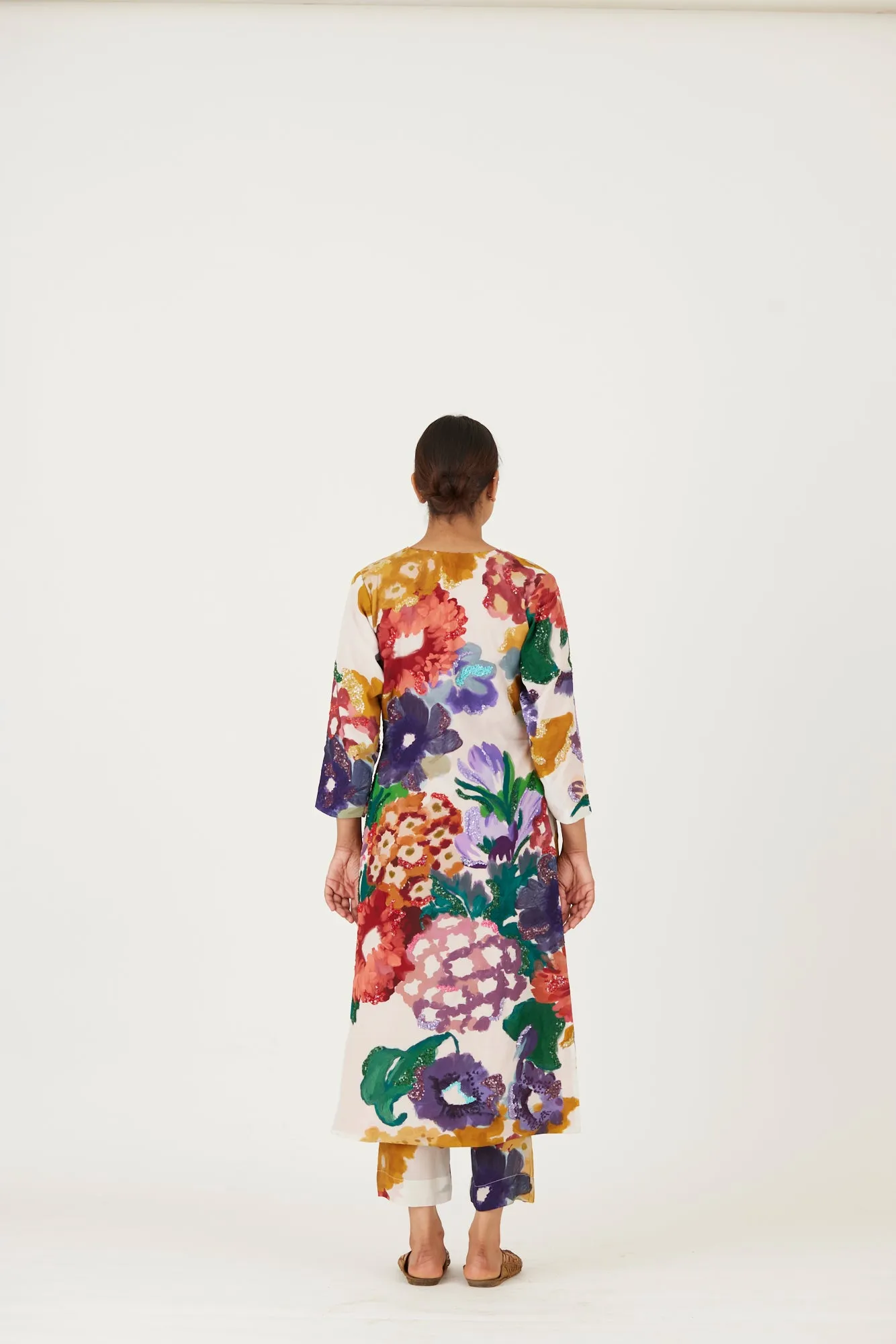 New Season Fall 24/Summer 25-Coord Set-Crepe-Embroidered -Farah White-YAMLS08-Fashion Edit Yam