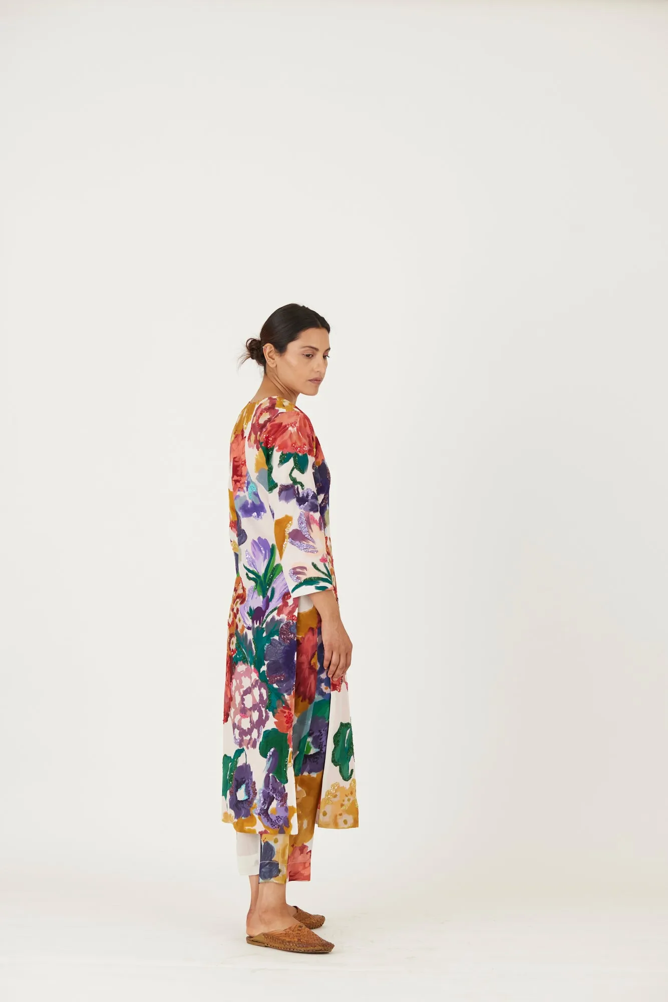 New Season Fall 24/Summer 25-Coord Set-Crepe-Embroidered -Farah White-YAMLS08-Fashion Edit Yam