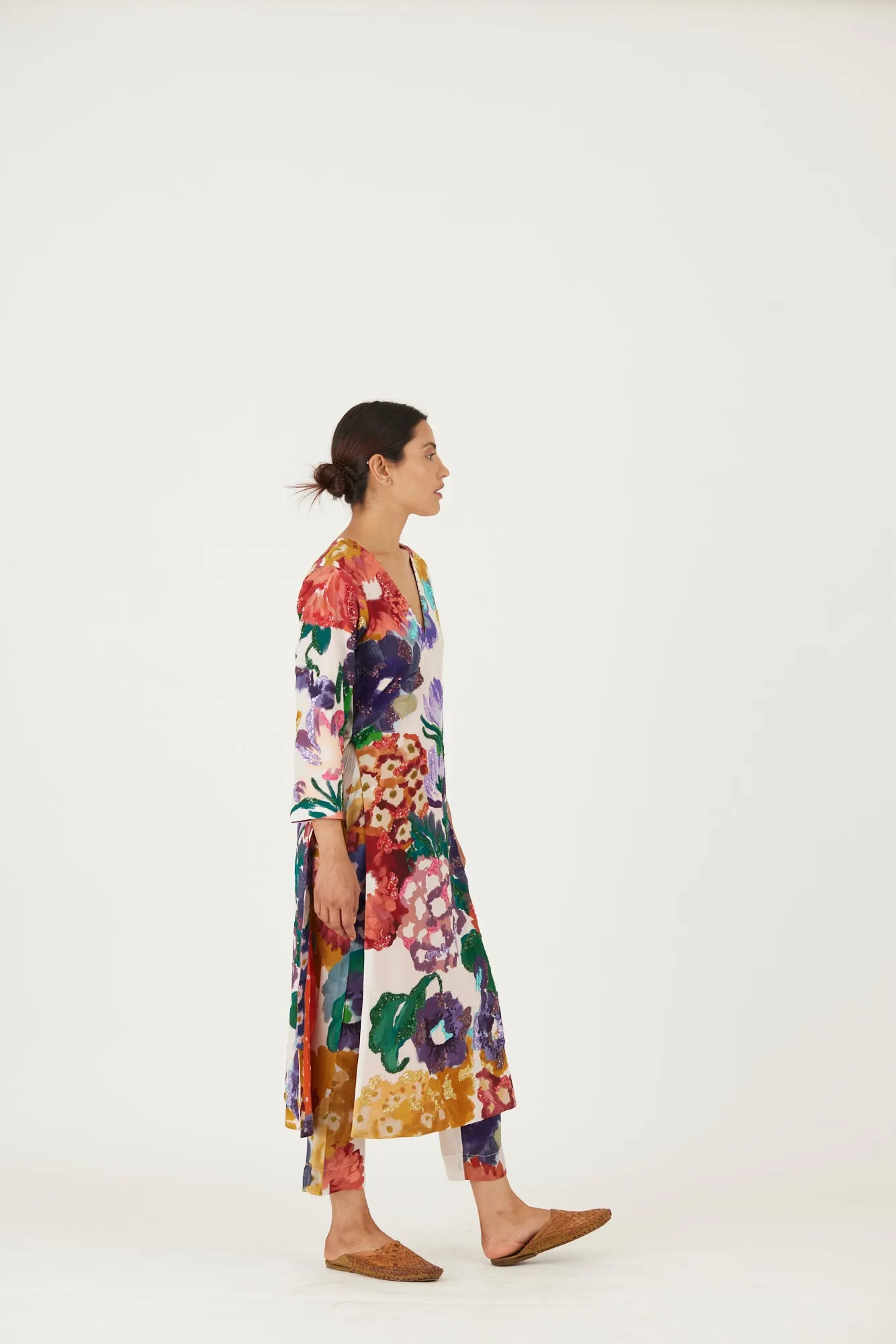 New Season Fall 24/Summer 25-Coord Set-Crepe-Embroidered -Farah White-YAMLS08-Fashion Edit Yam