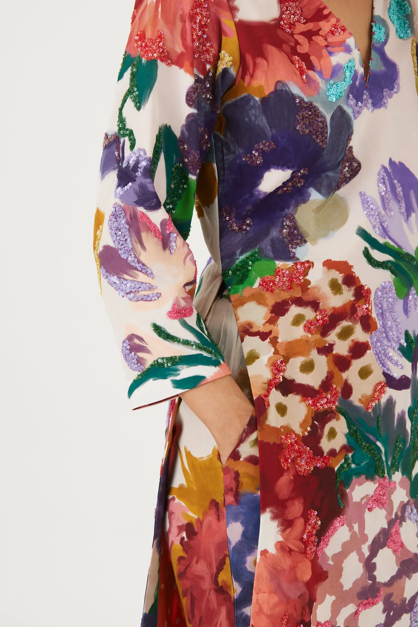 New Season Fall 24/Summer 25-Coord Set-Crepe-Embroidered -Farah White-YAMLS08-Fashion Edit Yam