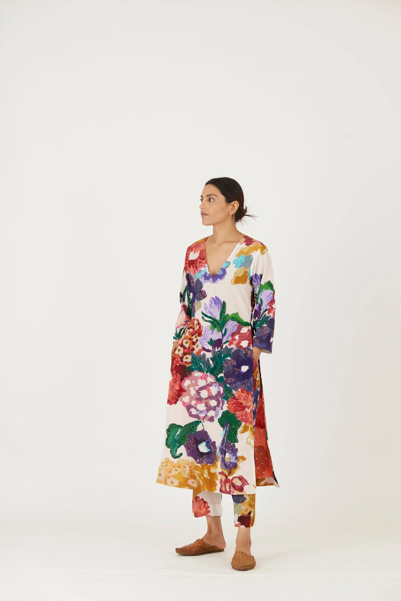 New Season Fall 24/Summer 25-Coord Set-Crepe-Embroidered -Farah White-YAMLS08-Fashion Edit Yam