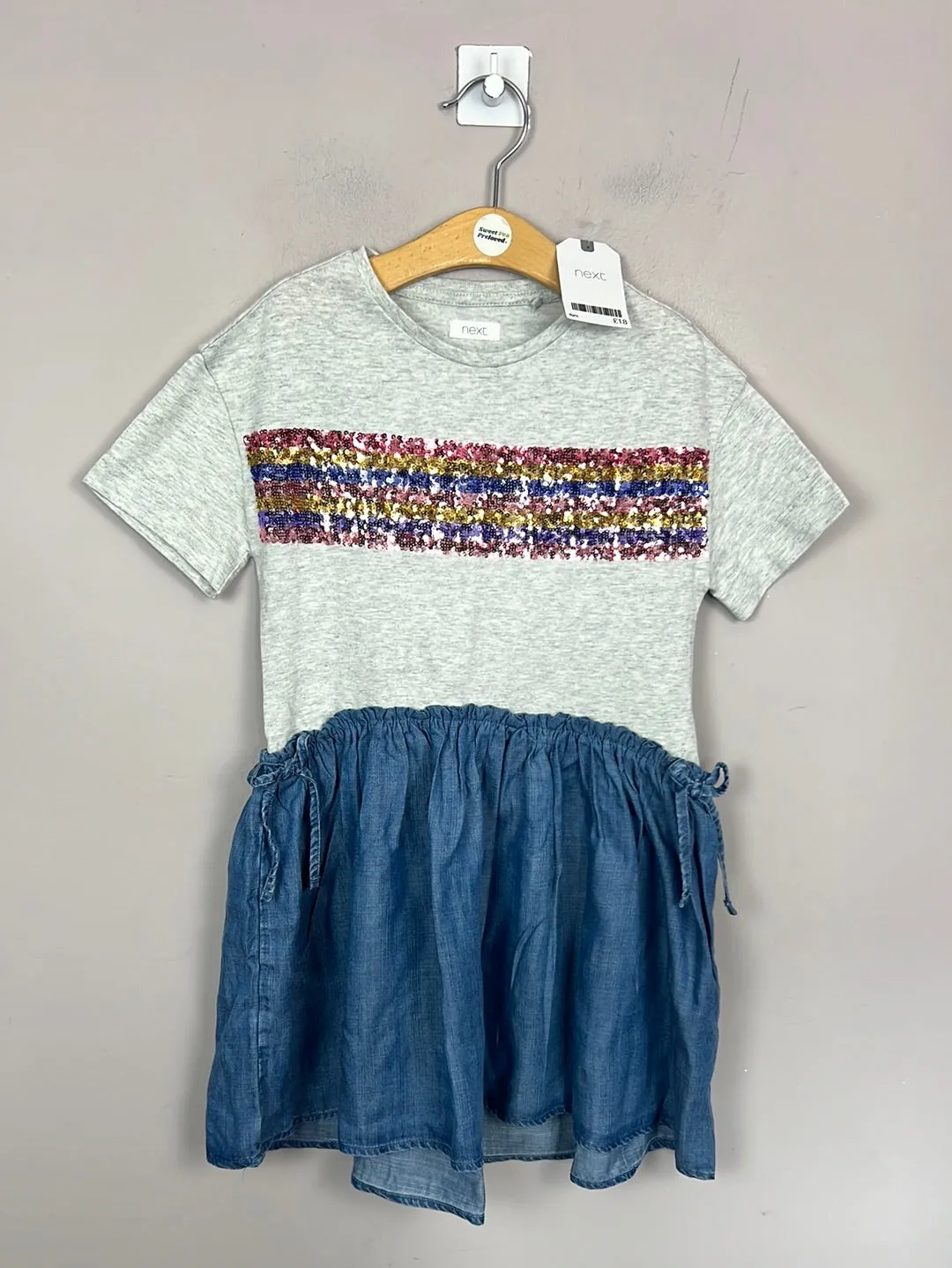 Next split sequin stripe dress 6y BNWT
