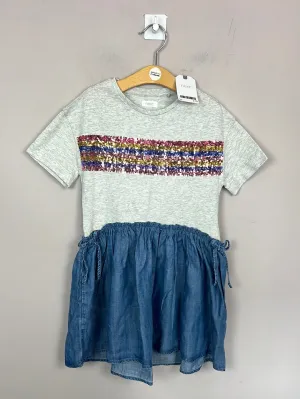 Next split sequin stripe dress 6y BNWT