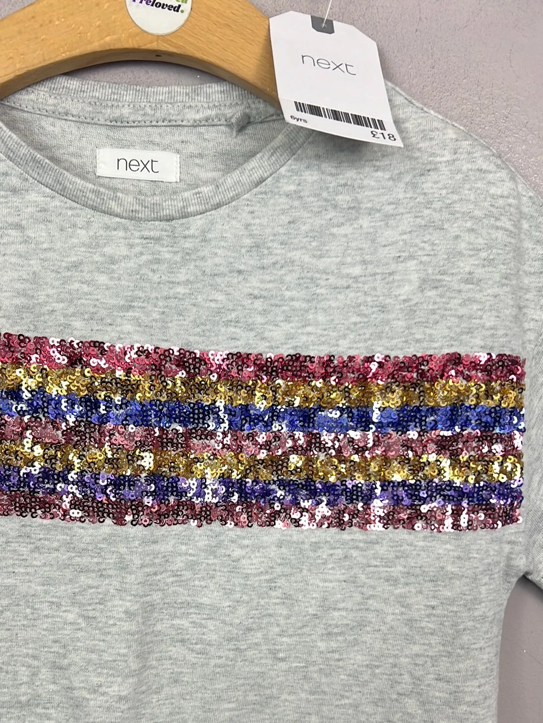 Next split sequin stripe dress 6y BNWT