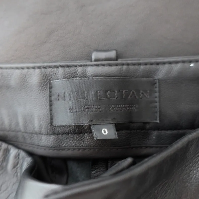 Nili Lotan Leather Pants Black Size 0