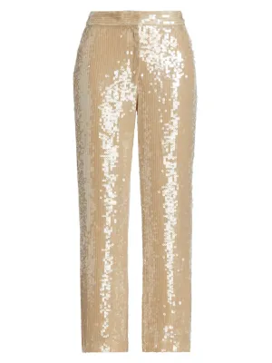 Nili Lotan Yseult Sequin Pants in Khaki