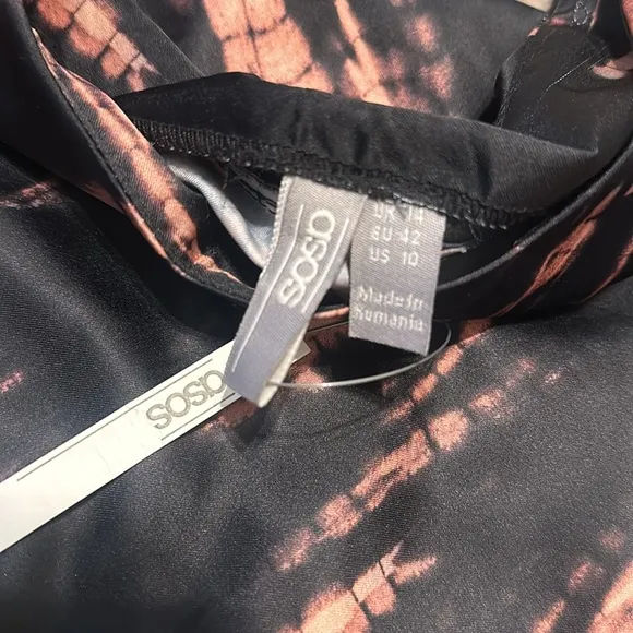 NWT ASOS DESIGN tie dye satin bias mini skirt