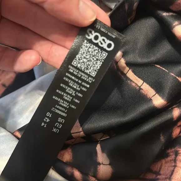 NWT ASOS DESIGN tie dye satin bias mini skirt