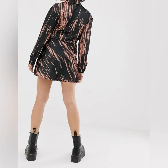 NWT ASOS DESIGN tie dye satin bias mini skirt