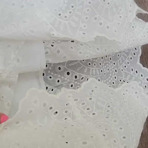 NWT Betsey Johnson White Eyelet Midi Dress Size XSmall