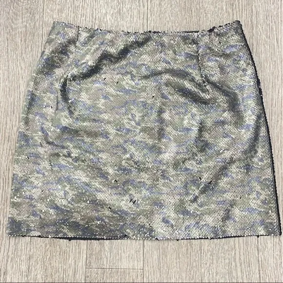 NWT Free People Skinny Sequin Army Mini Skirt Sz 4
