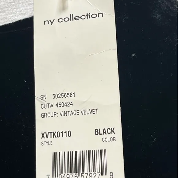 NWT NY COLLECTION Black Y2K Velvet Whimsical Midi Skirt Satin Sash M