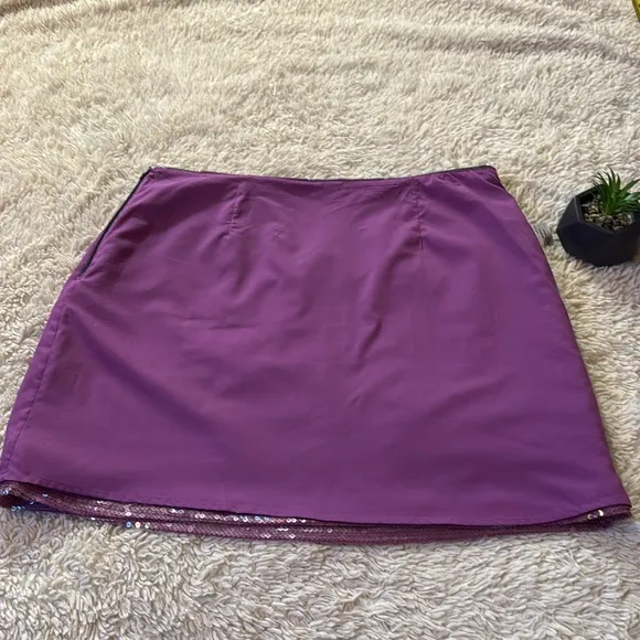 NWT On 34th Women's Mid-Rise Boardwalk-Stripe Sequined Mini Skirt size 16