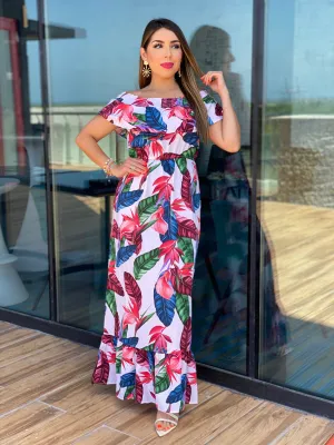 Off Shoulder Floral Dress