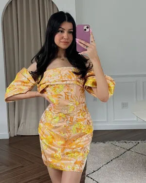 Off-shoulder Floral Mini Dress