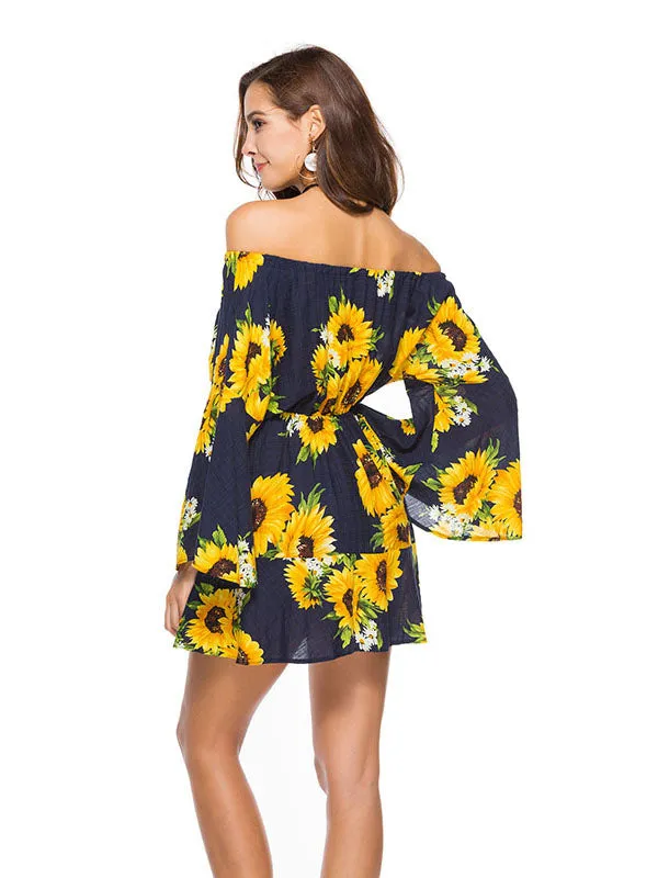 Off Shoulder Long Sleeve Dress