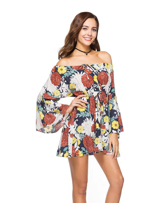 Off Shoulder Long Sleeve Dress