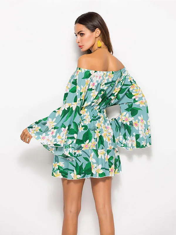 Off Shoulder Long Sleeve Dress