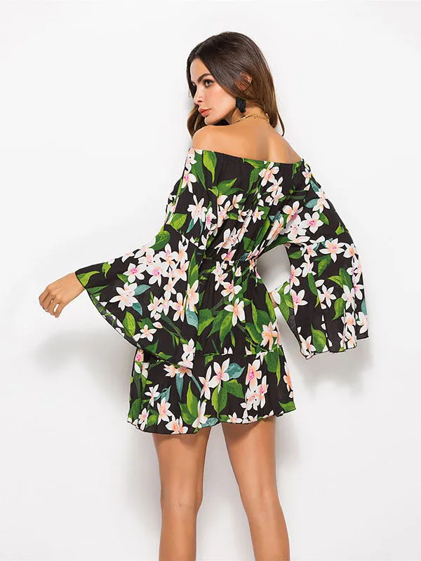 Off Shoulder Long Sleeve Dress