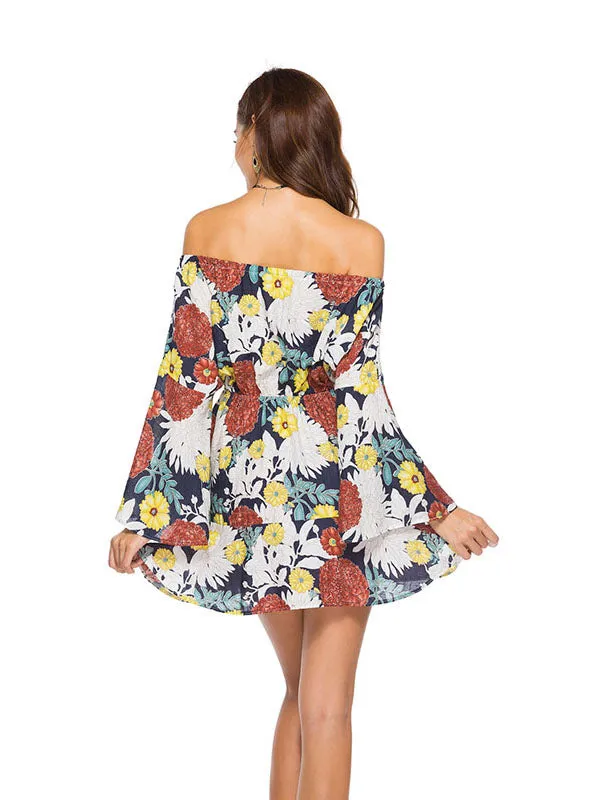 Off Shoulder Long Sleeve Dress