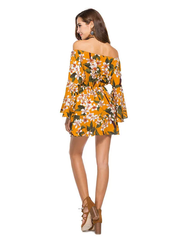 Off Shoulder Long Sleeve Dress