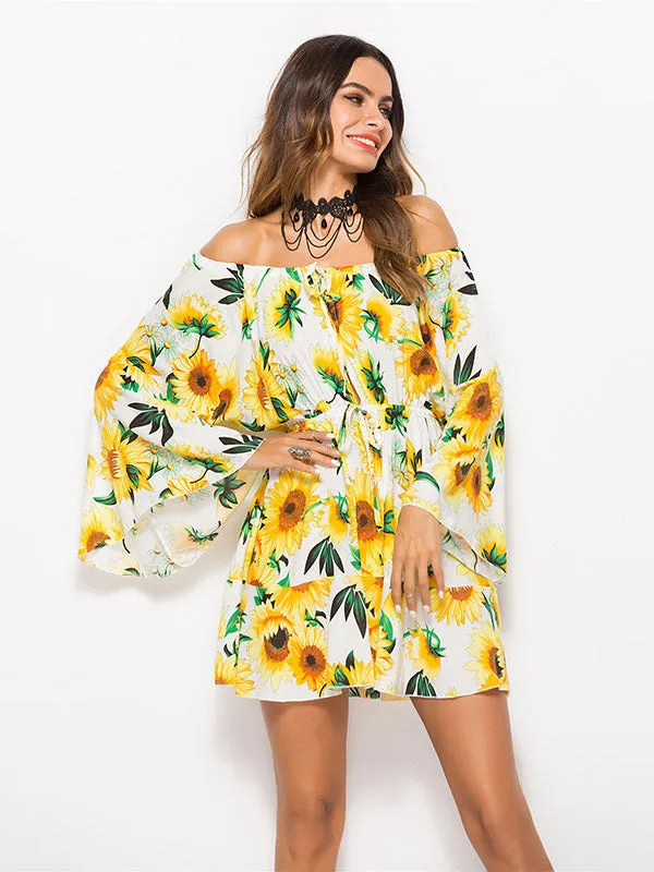 Off Shoulder Long Sleeve Dress