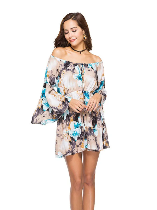 Off Shoulder Long Sleeve Dress