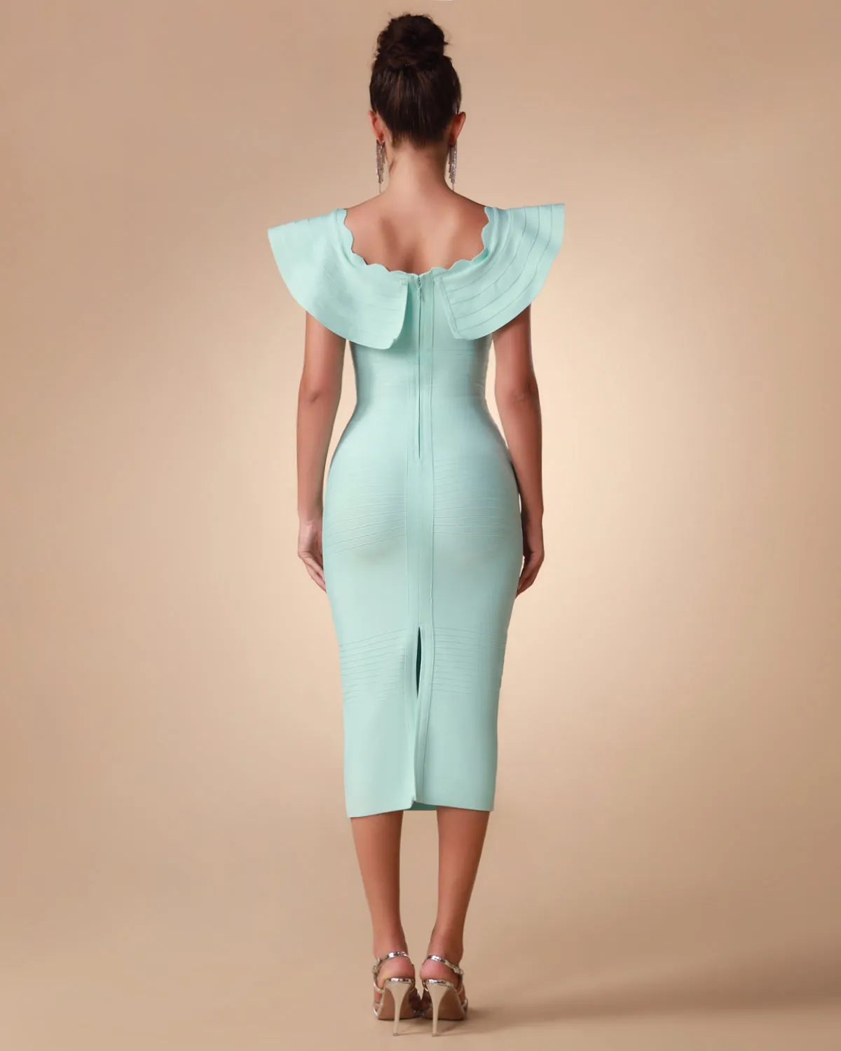 Off Shoulder Midi Bandage Dress