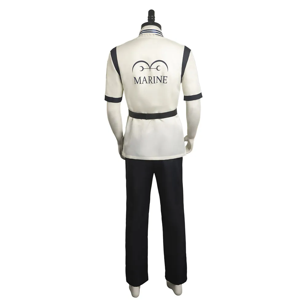 One Piece Life-action Navy White Short Sleeve Suit TV Series Cosplay Costume Outfits