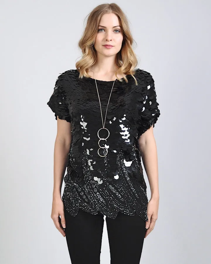 Paillette Sequin Art Deco Tunic Top