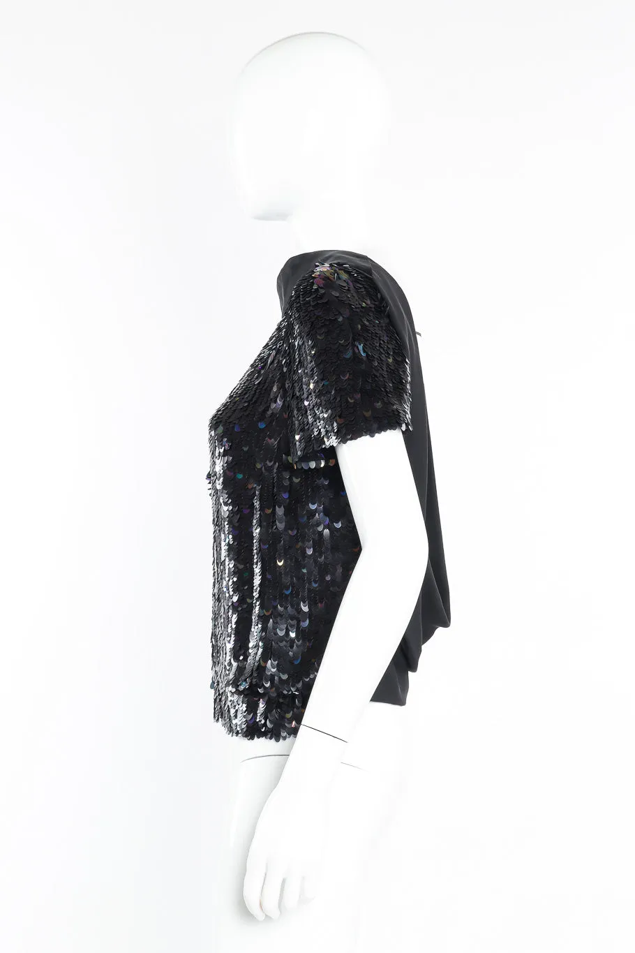 Paillette Silk Open Back Top
