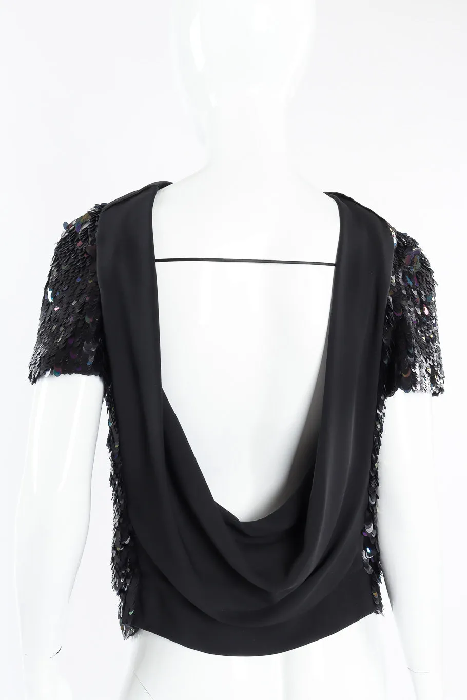 Paillette Silk Open Back Top