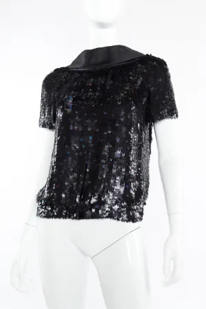 Paillette Silk Open Back Top