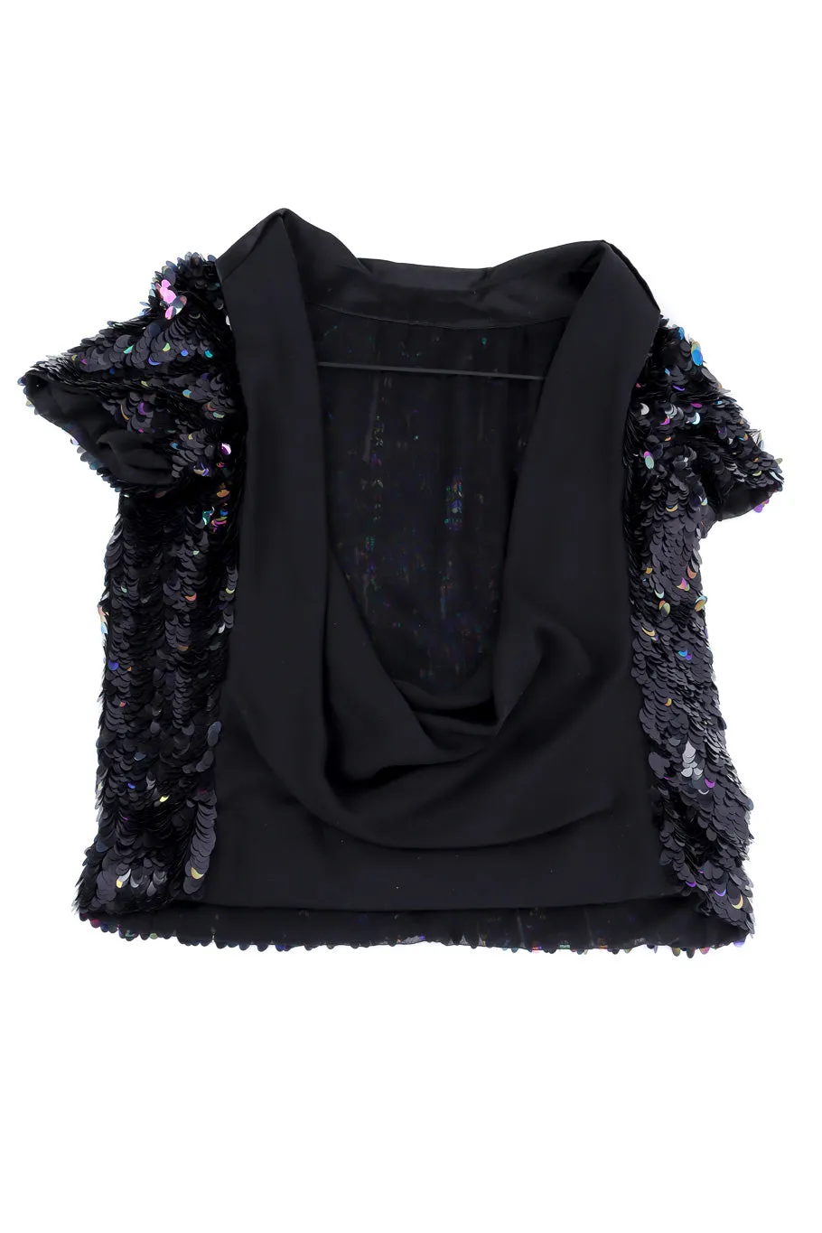 Paillette Silk Open Back Top