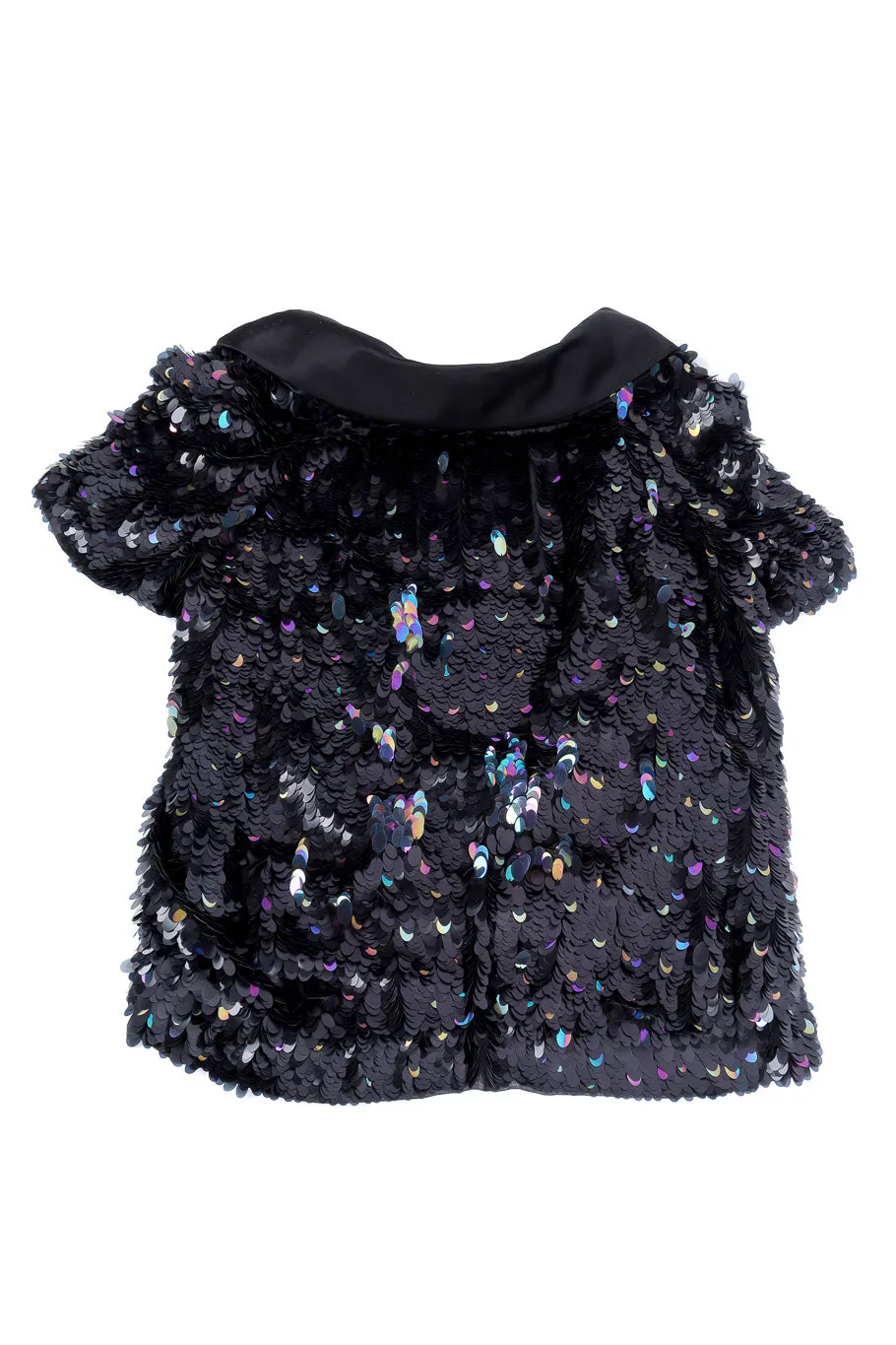 Paillette Silk Open Back Top