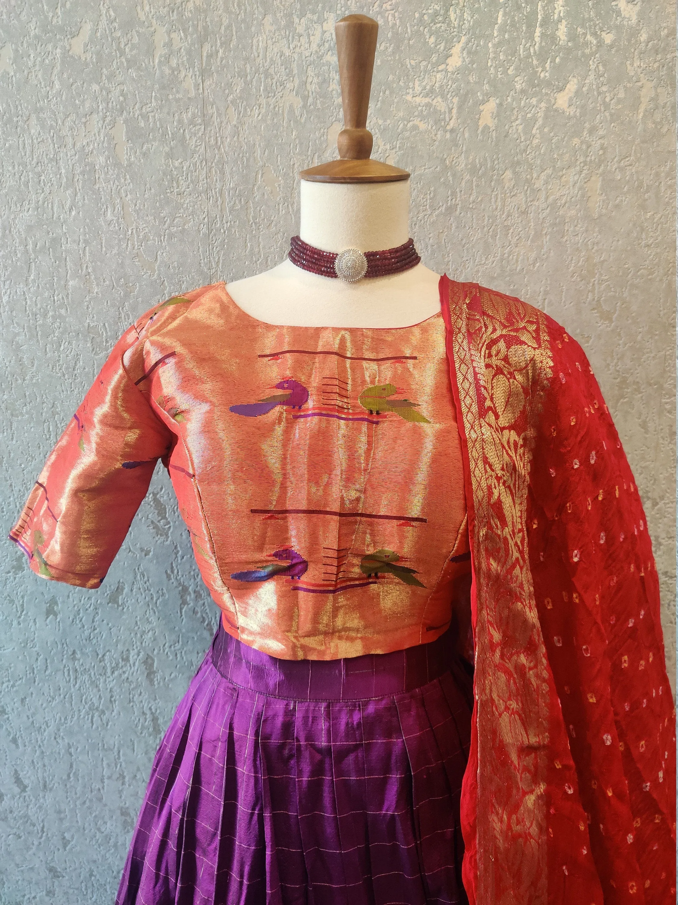 Paithani Lehenga Kids Lehenga Kids Crop Top Teens Lehenga Indian Lehenga Indian Halfsaree Indian Saree blouse Designer Lehenga