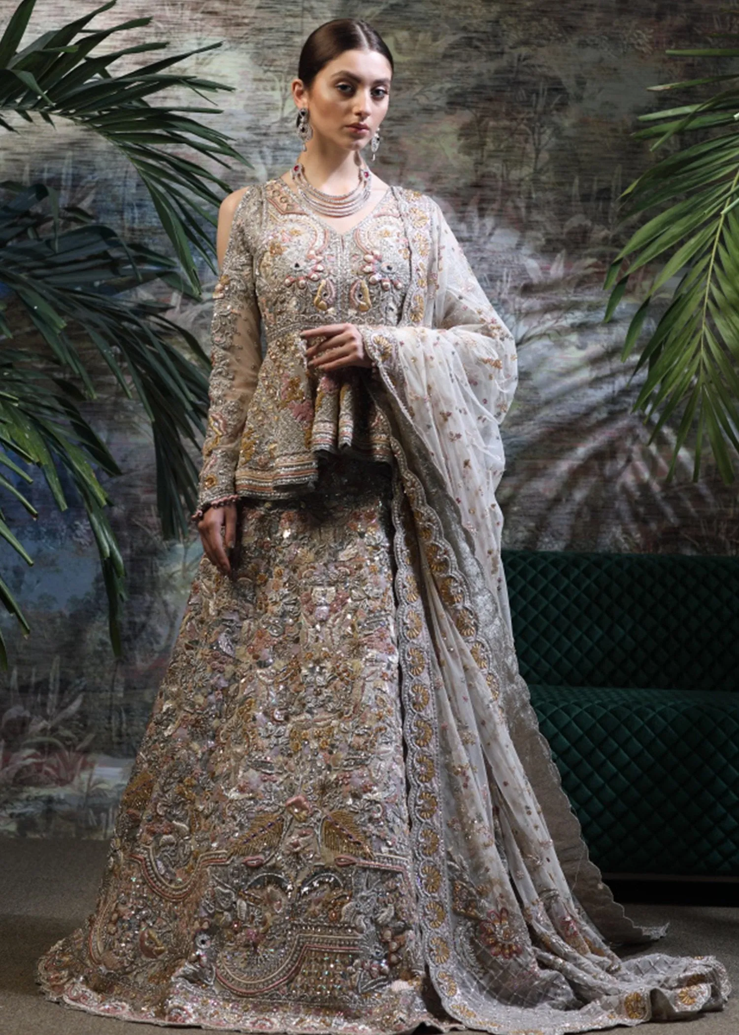 Pakistani Bridal Heavy Peplum Lehnga for Wedding #J5130