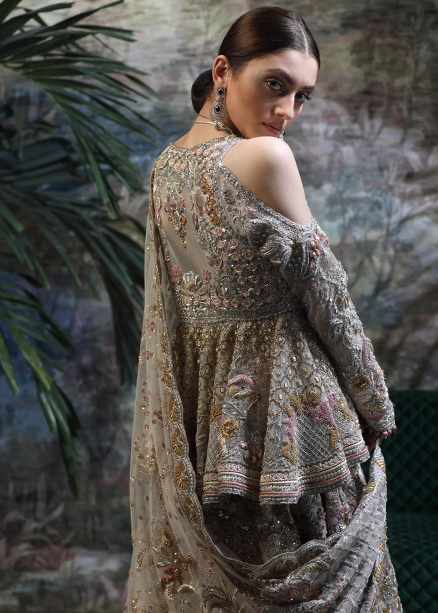 Pakistani Bridal Heavy Peplum Lehnga for Wedding #J5130