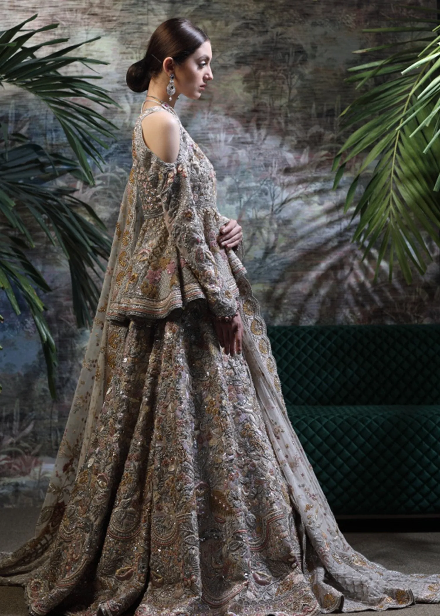 Pakistani Bridal Heavy Peplum Lehnga for Wedding #J5130