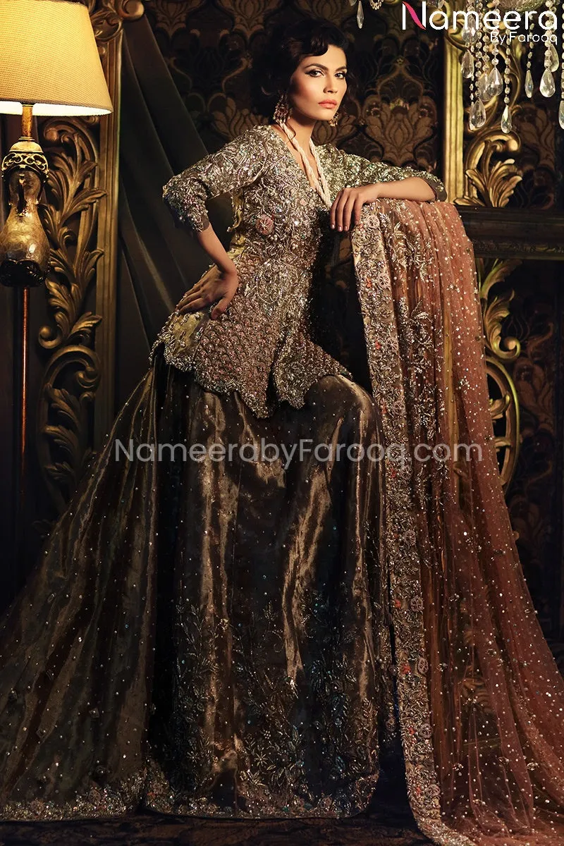 Pakistani Bridal Peplum Lehenga for Wedding #BS155