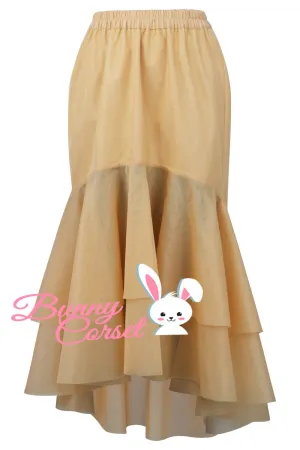 Parker Nude Satin & Mesh Net Elasticated Skirt
