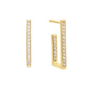 Pavé Rectangular Hoop Earring