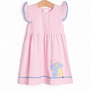 Penmanship Practice Applique Dress, Pink