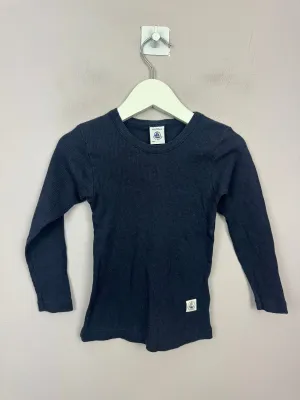 Petit Bateau Navy Ribbed base Layer 4y