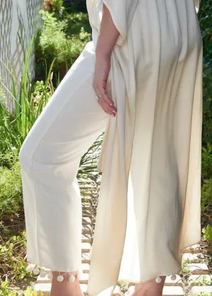 Phoebe Pom Pom Pant in Raw Silk