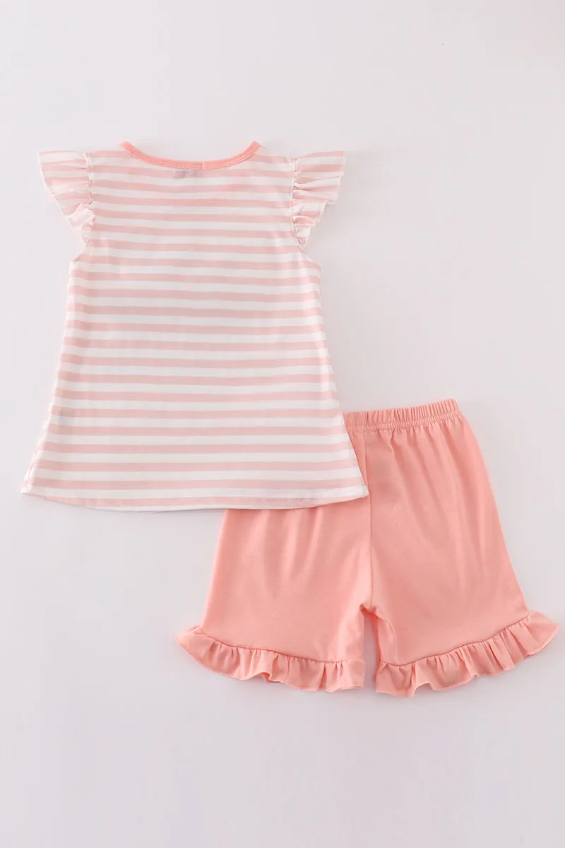 Pink Easter Bunny Sequin Girl Set