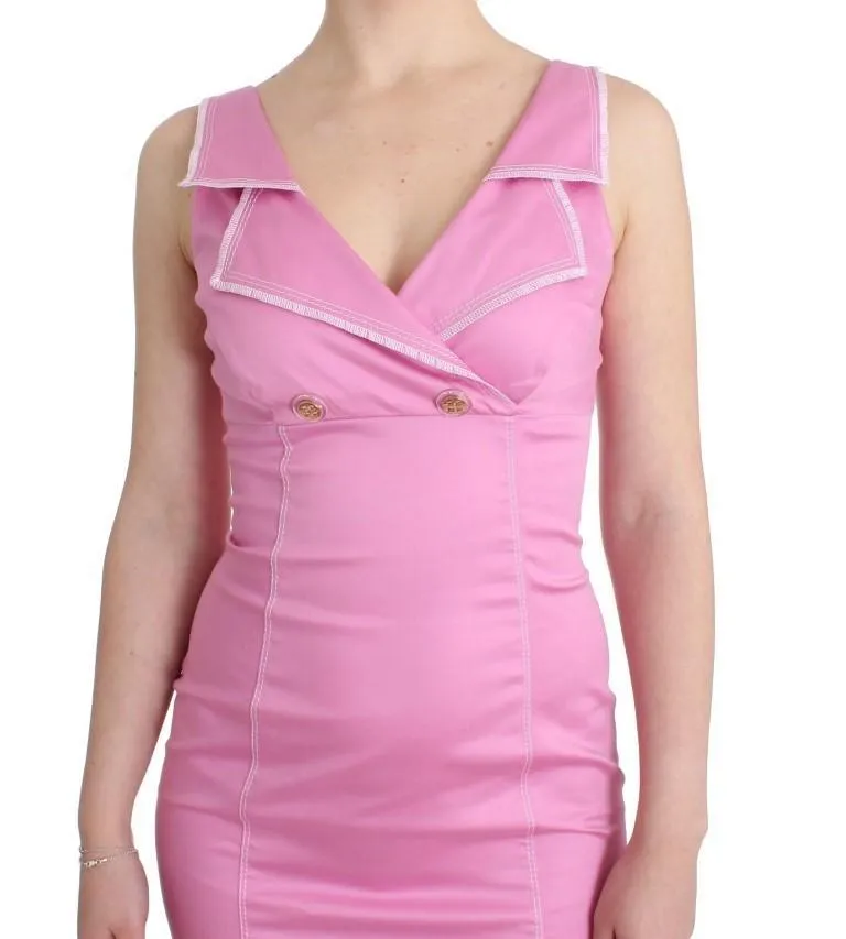 Pink pencil collar dress