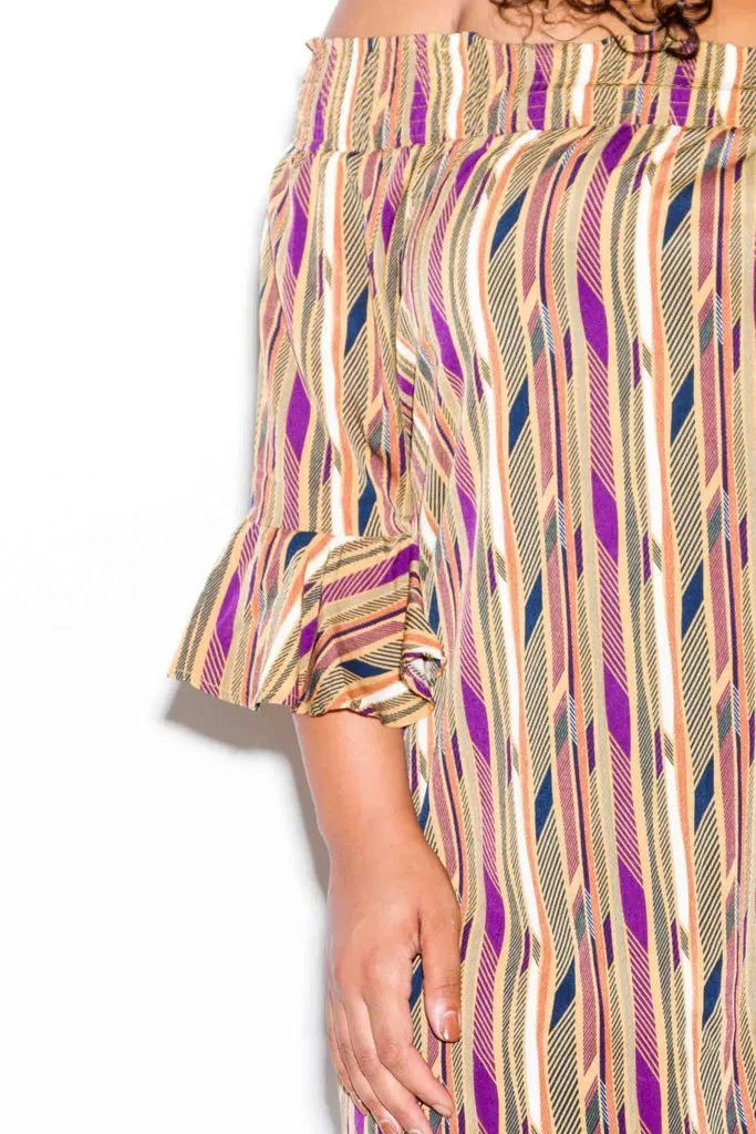Plus Size Dashiki Sexy Off Shoulder Dress